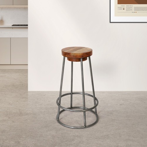 Skandinavischer Hocker SCANDUS aus Holz und Metall