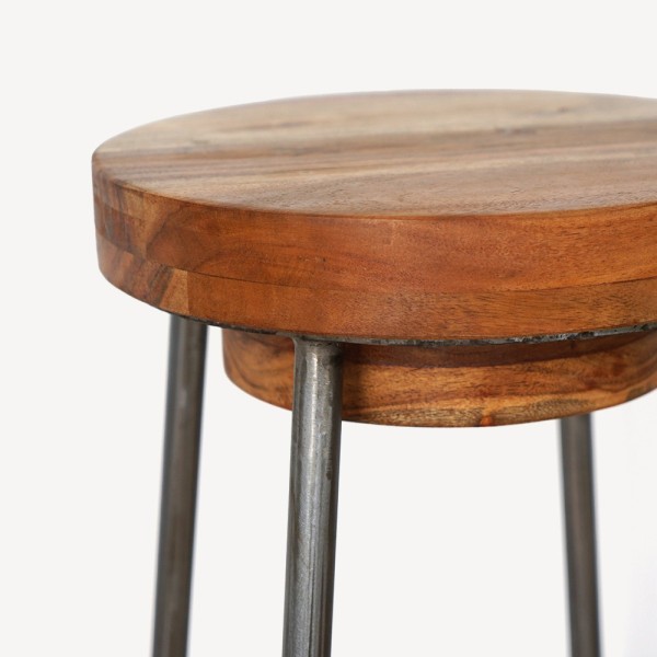 Skandinavischer Hocker SCANDUS aus Holz und Metall