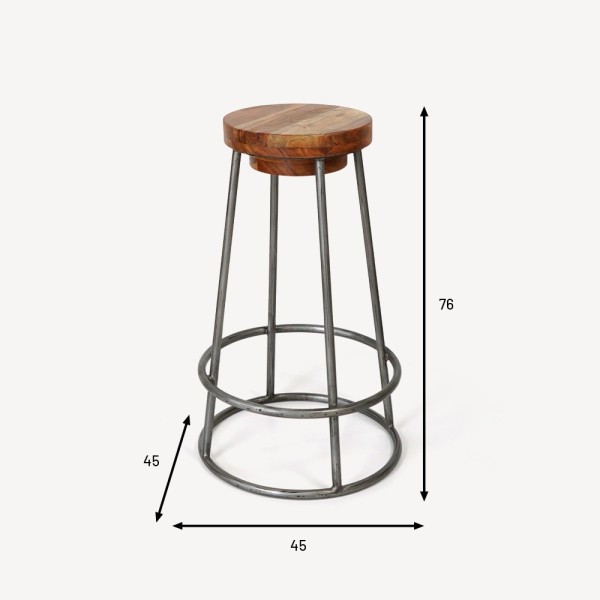 Skandinavischer Hocker SCANDUS aus Holz und Metall
