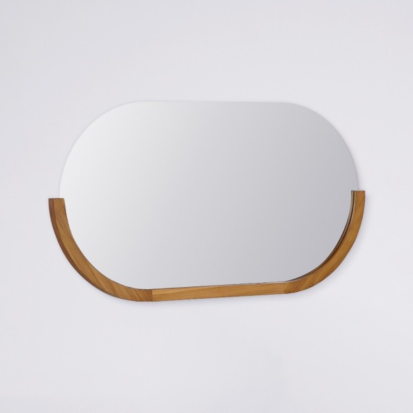Spiegel 120 cm mit abgerundeten Kanten und Teakholzrahmen - Keya