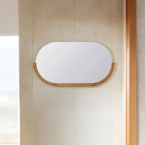 Spiegel 120 cm mit abgerundeten Kanten und Teakholzrahmen - Keya