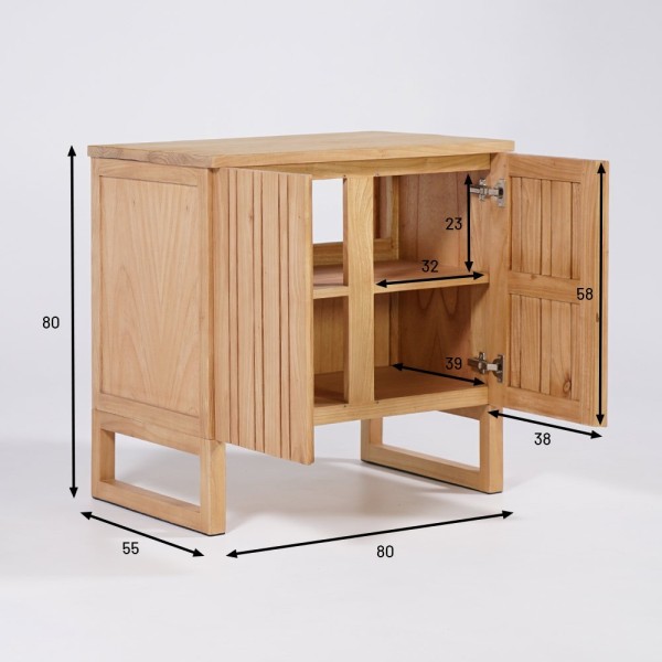 Badezimmermöbel aus Massivholz 80 cm - Satya