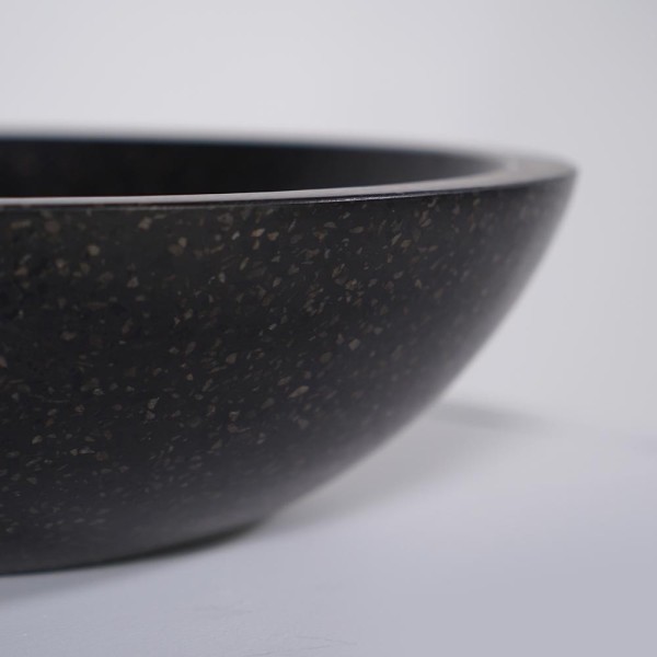Rundes Waschbecken aus schwarzem Terrazzo Durchmesser 40 cm - Megha