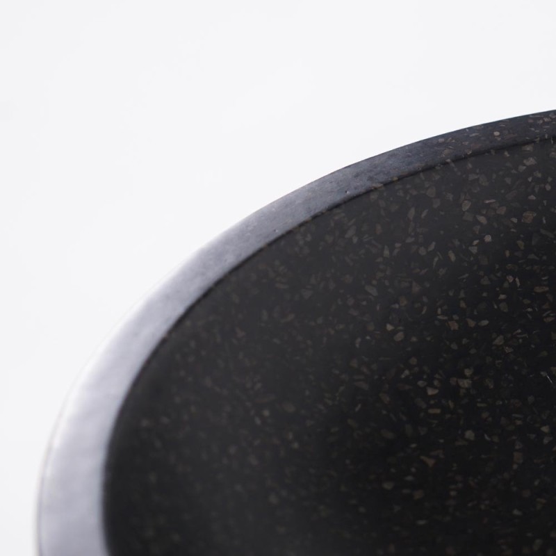 Rundes Waschbecken aus schwarzem Terrazzo Durchmesser 40 cm - Megha