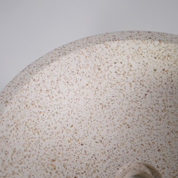 Rundes Waschbecken aus weißem Terrazzo Durchmesser 40 cm - Megha
