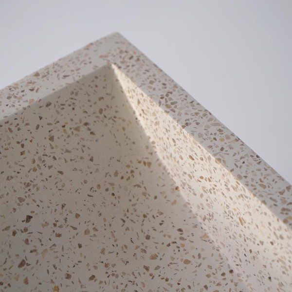 Rechteckiges Waschbecken aus weißem Terrazzo 45 cm x 40 cm - Mayuri