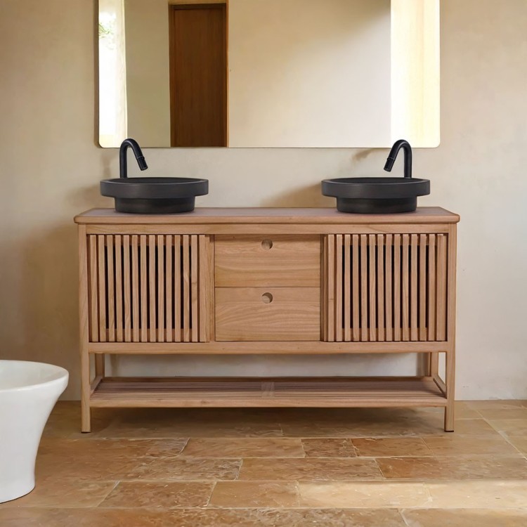 Badezimmermöbel aus Massivholz 140 cm - Rohini