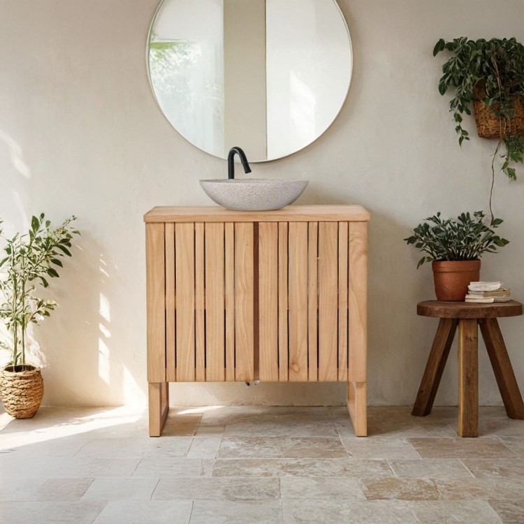 Badezimmermöbel aus Massivholz 80 cm - Satya
