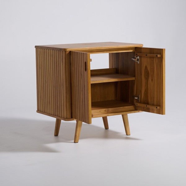 Waschtischunterschrank aus massivem Teakholz 80 cm - Neha
