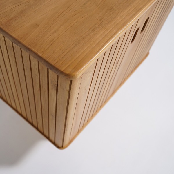 Waschtischunterschrank aus massivem Teakholz 80 cm - Neha