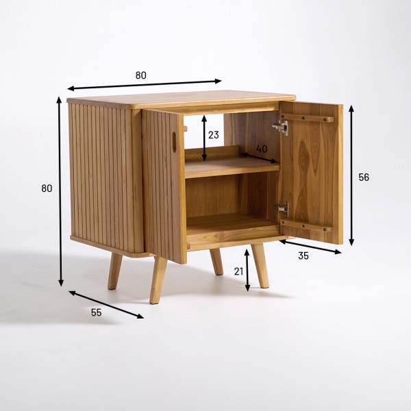 Waschtischunterschrank aus massivem Teakholz 80 cm - Neha