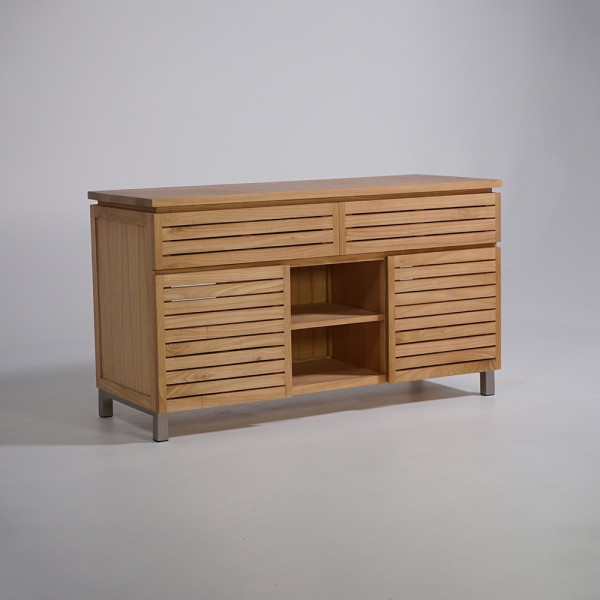 Waschtischunterschrank aus Massivholz 140 cm - Reva