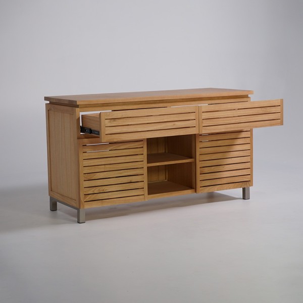 Waschtischunterschrank aus Massivholz 140 cm - Reva