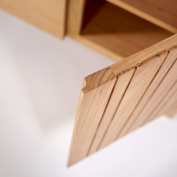 Badezimmermöbel mit Waschbeckenunterschrank aus Massivholz 140 cm - Satya