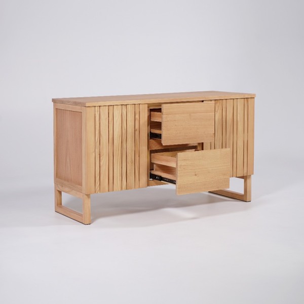 Badezimmermöbel mit Waschbeckenunterschrank aus Massivholz 140 cm - Satya