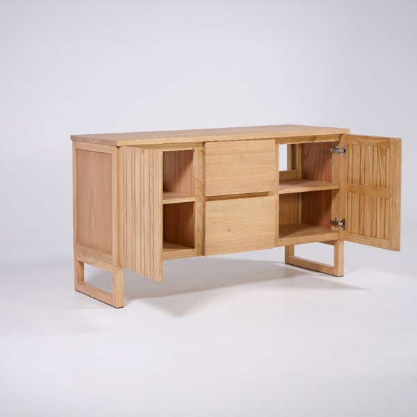 Badezimmermöbel mit Waschbeckenunterschrank aus Massivholz 140 cm - Satya