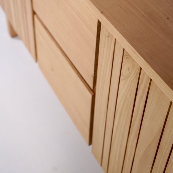 Badezimmermöbel mit Waschbeckenunterschrank aus Massivholz 140 cm - Satya