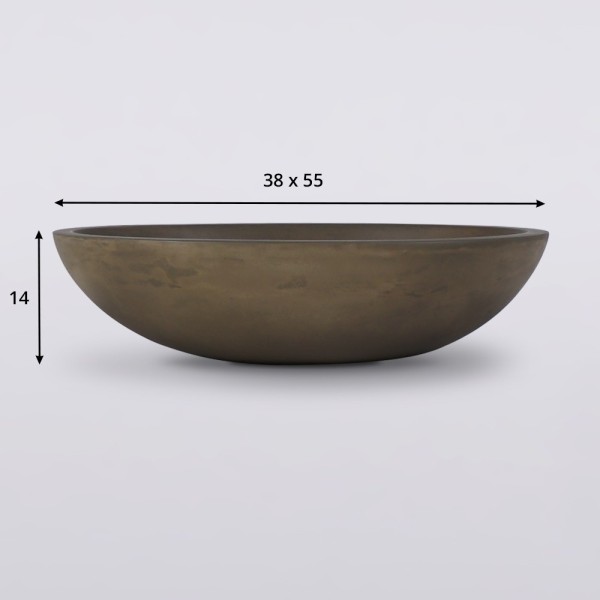 Betonwaschbecken oval - Naturfarben - Raw Blend