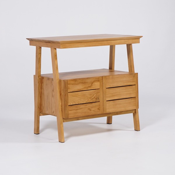 Waschbeckenunterschrank aus massivem Teakholz 80 cm - Nandini