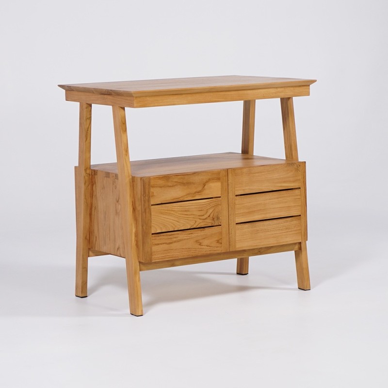 Waschbeckenunterschrank aus massivem Teakholz 80 cm - Nandini