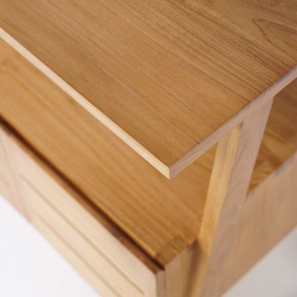 Waschbeckenunterschrank aus massivem Teakholz 80 cm - Nandini