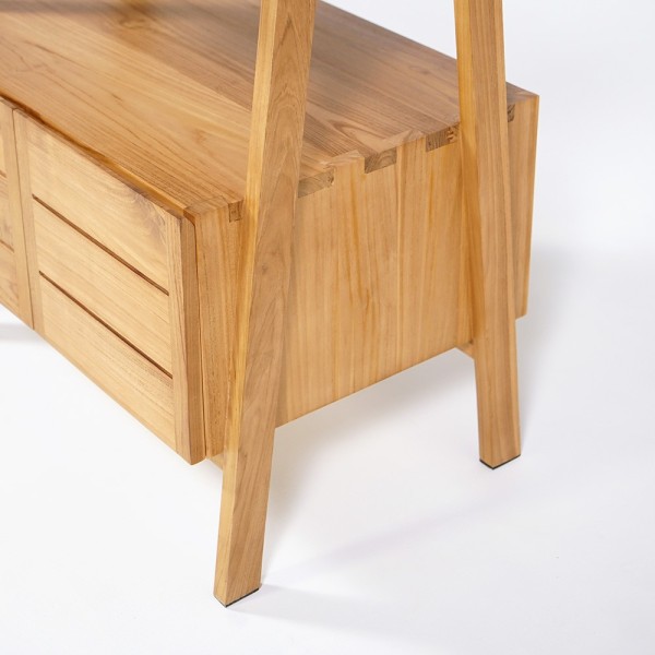 Waschbeckenunterschrank aus massivem Teakholz 80 cm - Nandini