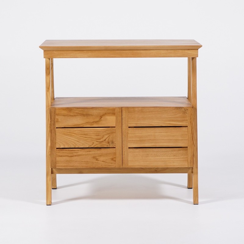 Waschbeckenunterschrank aus massivem Teakholz 80 cm - Nandini