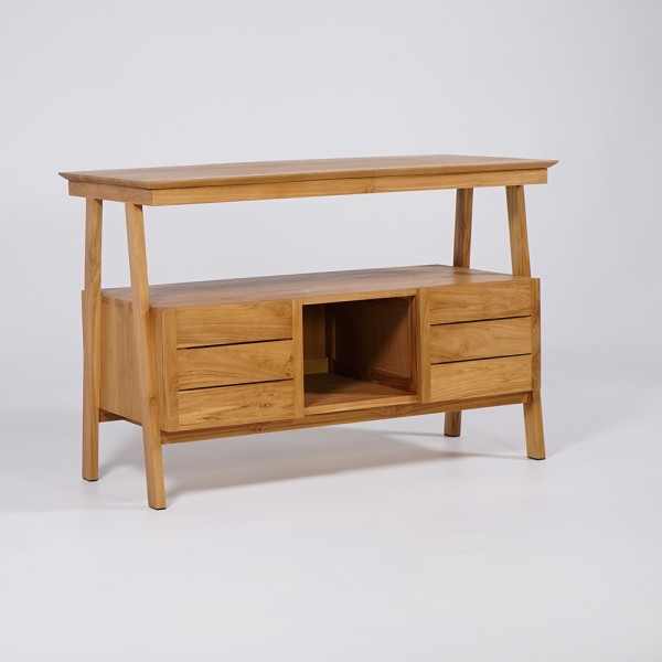 Badezimmerschrank aus massivem Teakholz 120 cm - Nandini