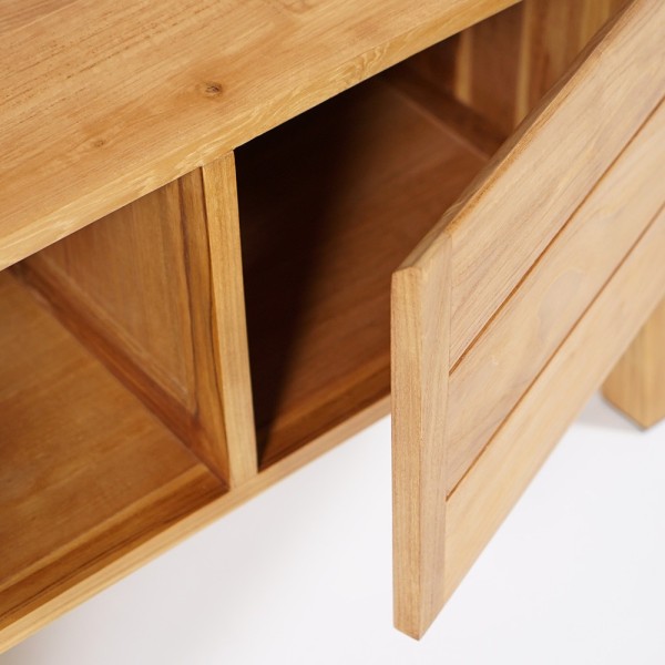 Badezimmerschrank aus massivem Teakholz 120 cm - Nandini
