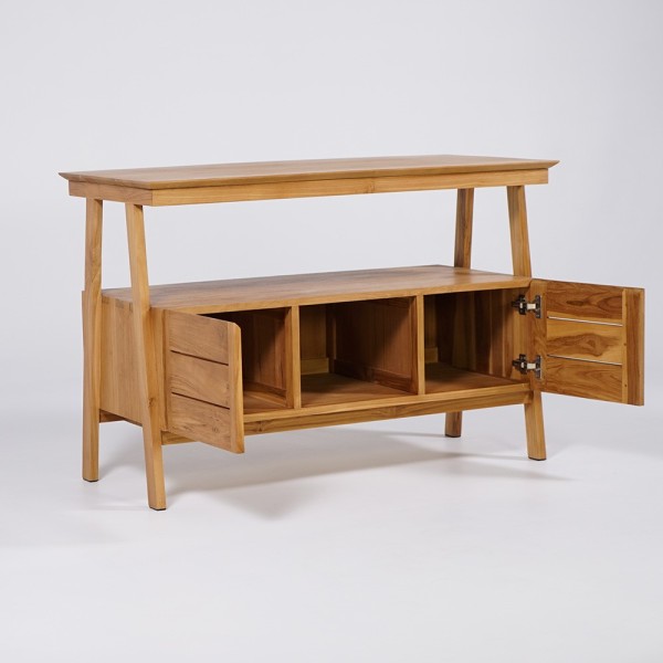 Badezimmerschrank aus massivem Teakholz 120 cm - Nandini