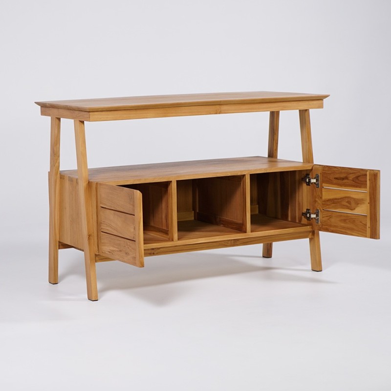Badezimmerschrank aus massivem Teakholz 120 cm - Nandini
