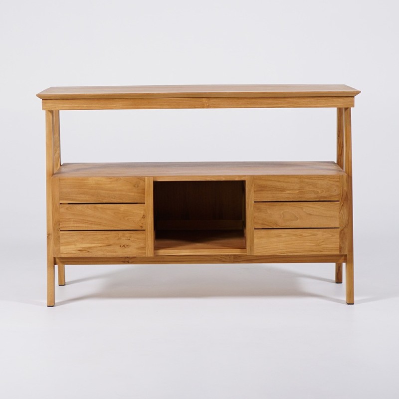 Badezimmerschrank aus massivem Teakholz 120 cm - Nandini