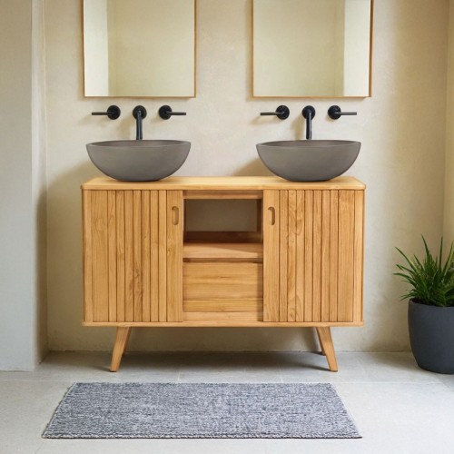 Badezimmermöbel aus massivem Teakholz 120 cm - Neha
