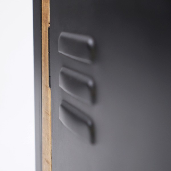 Industrial 130 cm Massivholzmöbel mit schwarzer Metalltür - Kansas
