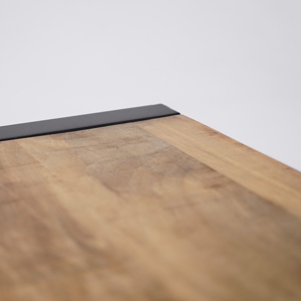 Industrial 130 cm Massivholzmöbel mit schwarzer Metalltür - Kansas