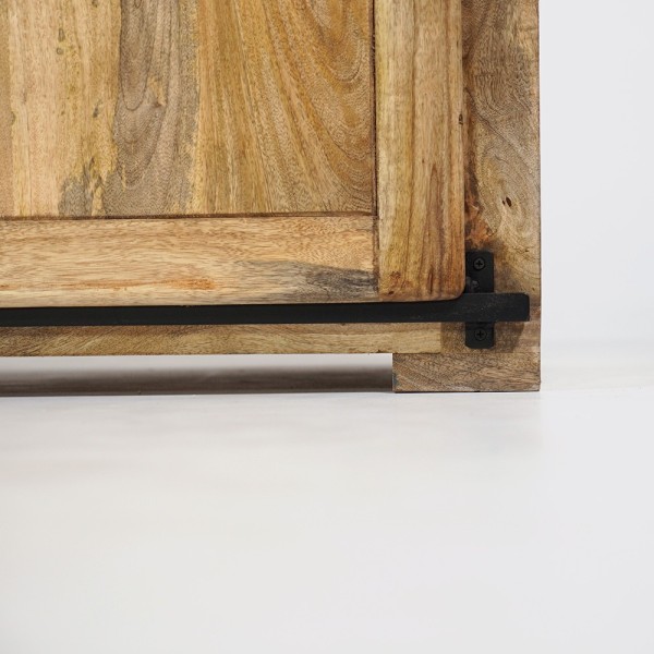 220 cm massief houten TV-meubel met schuifdeur - Parijs