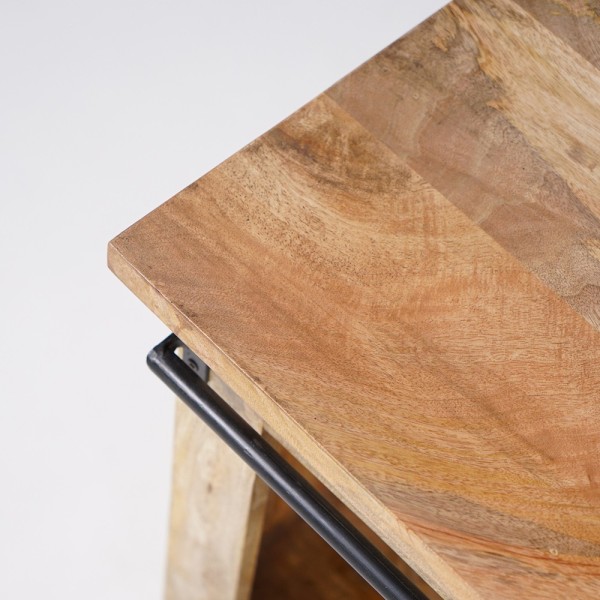 220 cm massief houten TV-meubel met schuifdeur - Parijs