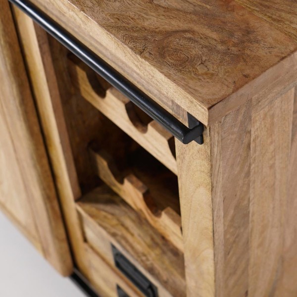 Buffet Weinkeller Massivholz und Metall - Paris