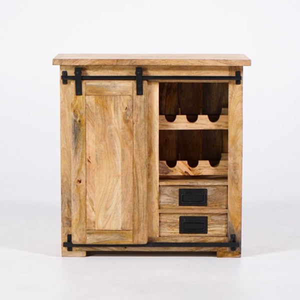 Buffet Weinkeller Massivholz und Metall - Paris