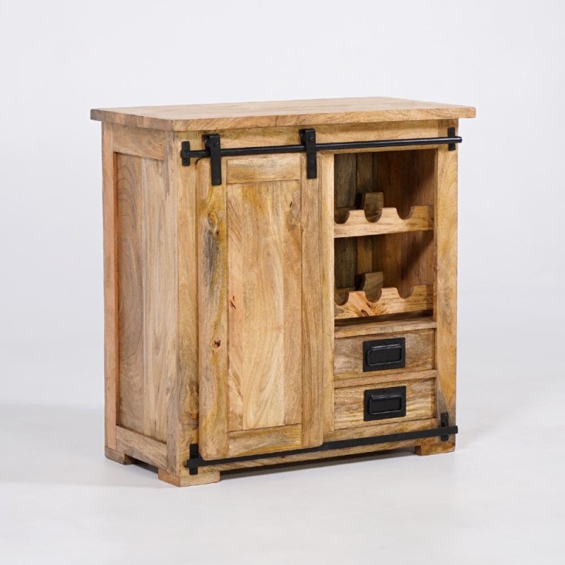 Buffet Weinkeller Massivholz und Metall - Paris
