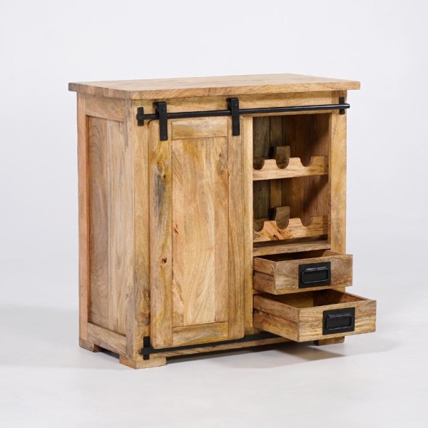 Buffet Weinkeller Massivholz und Metall - Paris