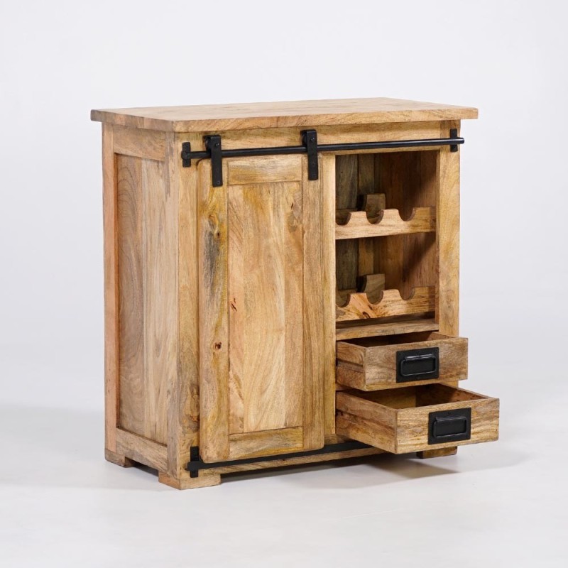 Buffet Weinkeller Massivholz und Metall - Paris