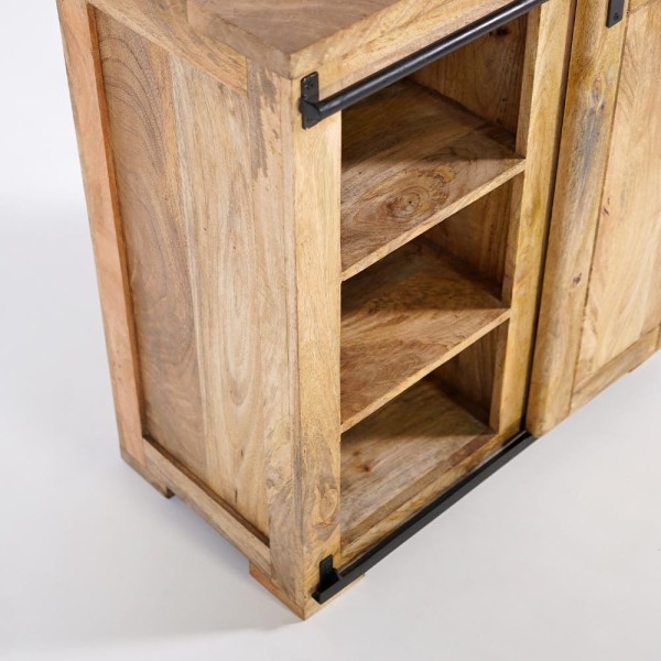 Buffet Weinkeller Massivholz und Metall - Paris