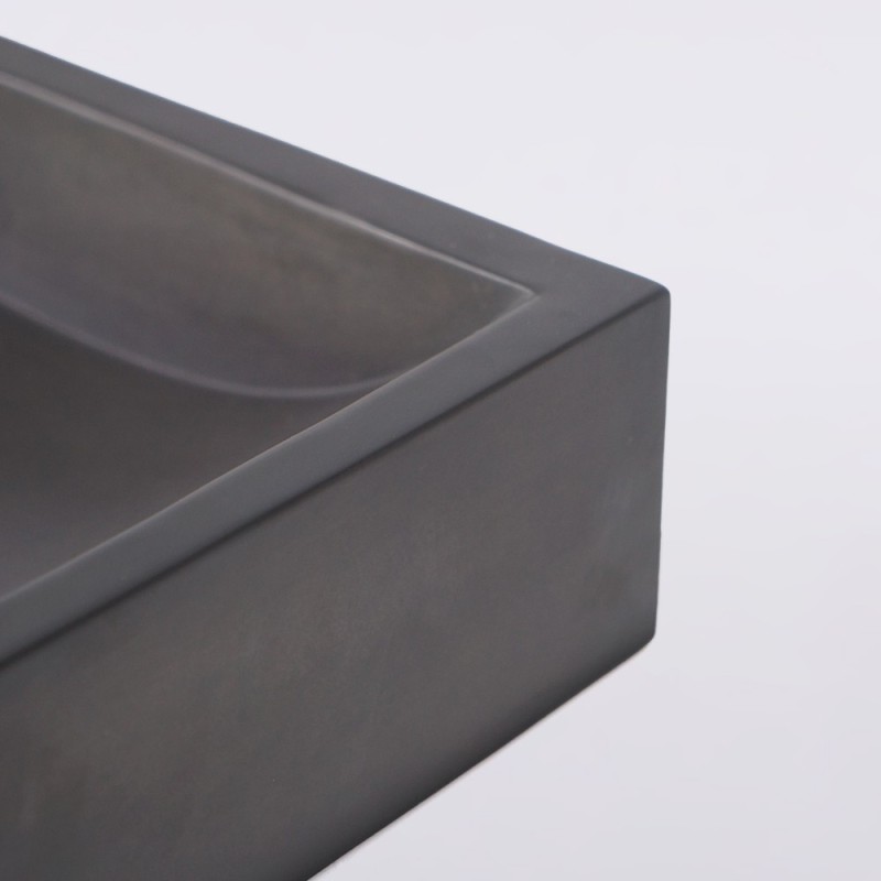 Betonwaschbecken rechteckig - Tief anthrazit - Pure Cast
