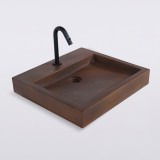 Betonwaschbecken rechteckig braun Vintage - Solidis