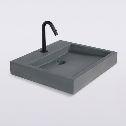 Betonwaschbecken rechteckig kupfergrün - Solidis