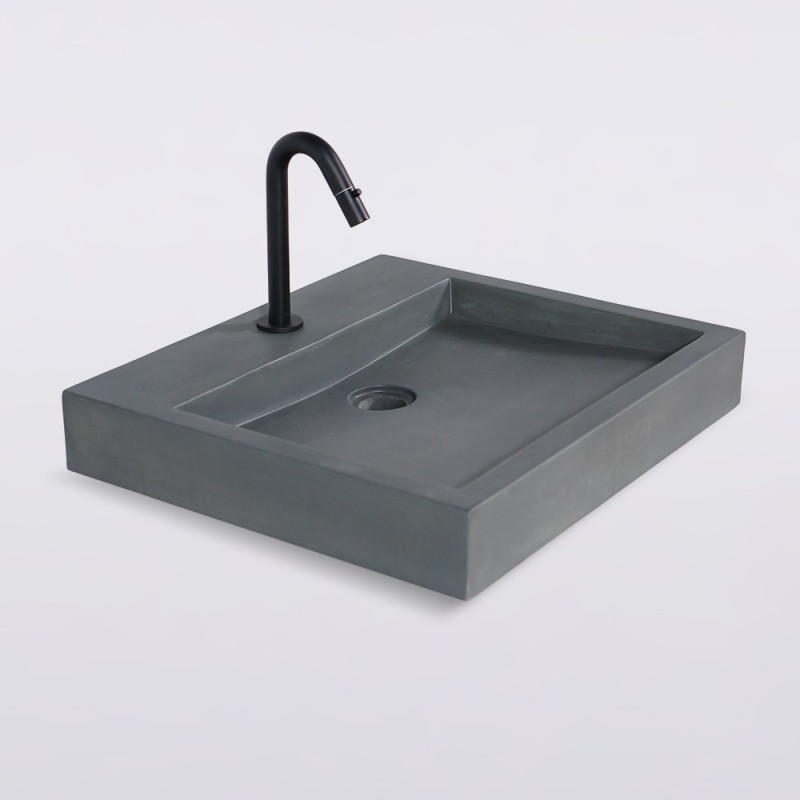 Betonwaschbecken rechteckig kupfergrün - Solidis