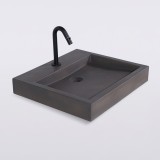Betonwaschbecken rechteckig tief anthrazit - Solidis