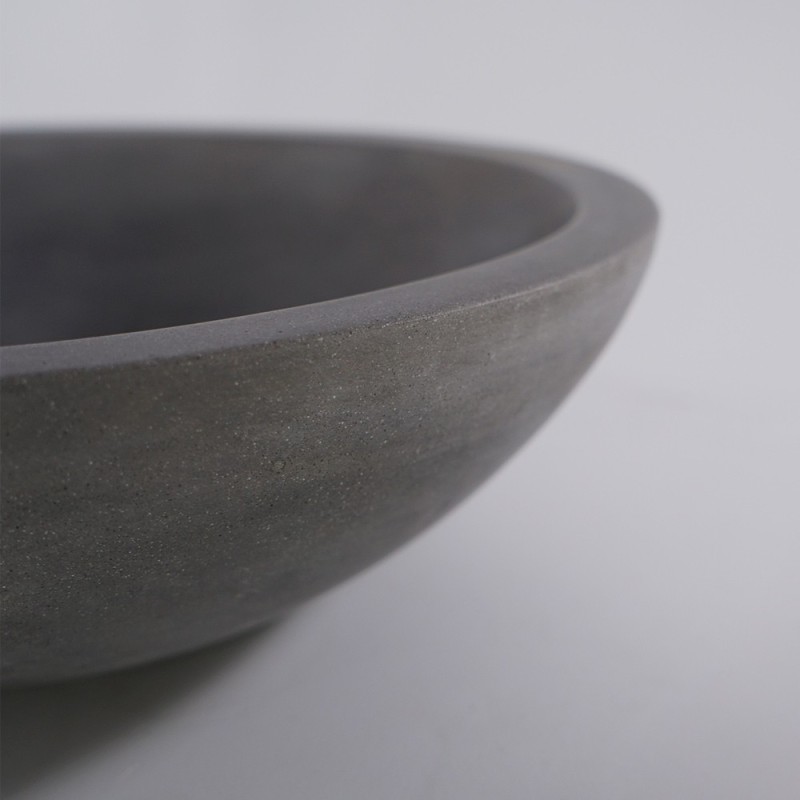 Rundes Waschbecken aus grauem Terrazzo Durchmesser 40 cm - Megha