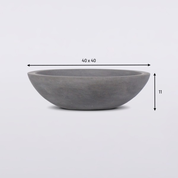 Rundes Waschbecken aus grauem Terrazzo Durchmesser 40 cm - Megha